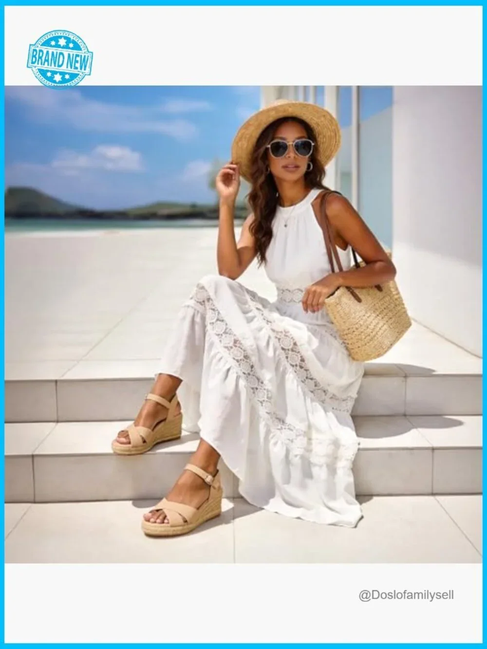 Espadrille Wedge Sandals High Heeled Platform Summer Dressy Casual Ankle Strap